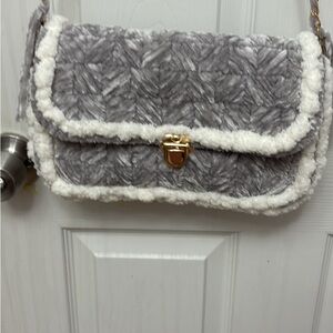 Gray and White Women's Bag